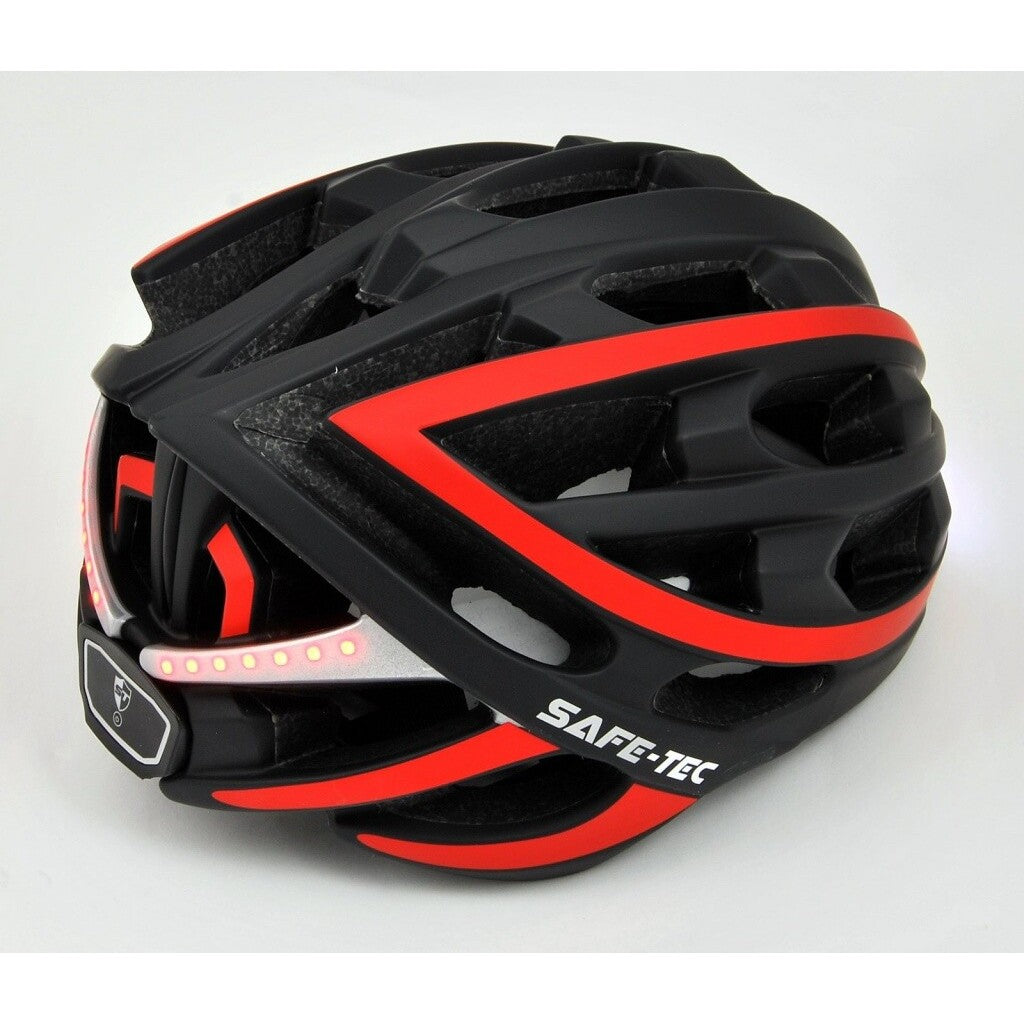 Smart helma SafeTec TYR, L, LED smerovka, bluetooth, červená