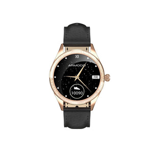 Smart hodinky ARMODD Candywatch Crystal 2, kožený rem, zlatá