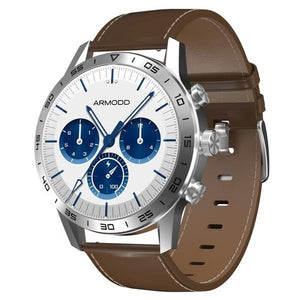 Smart hodinky ARMODD Silentwatch 4 Pro, kožený rem, strieborná