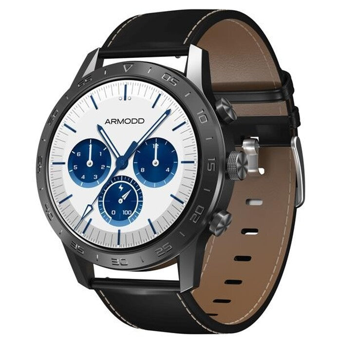 Smart hodinky ARMODD Silentwatch 4 Pro, kožený remienok, čierna