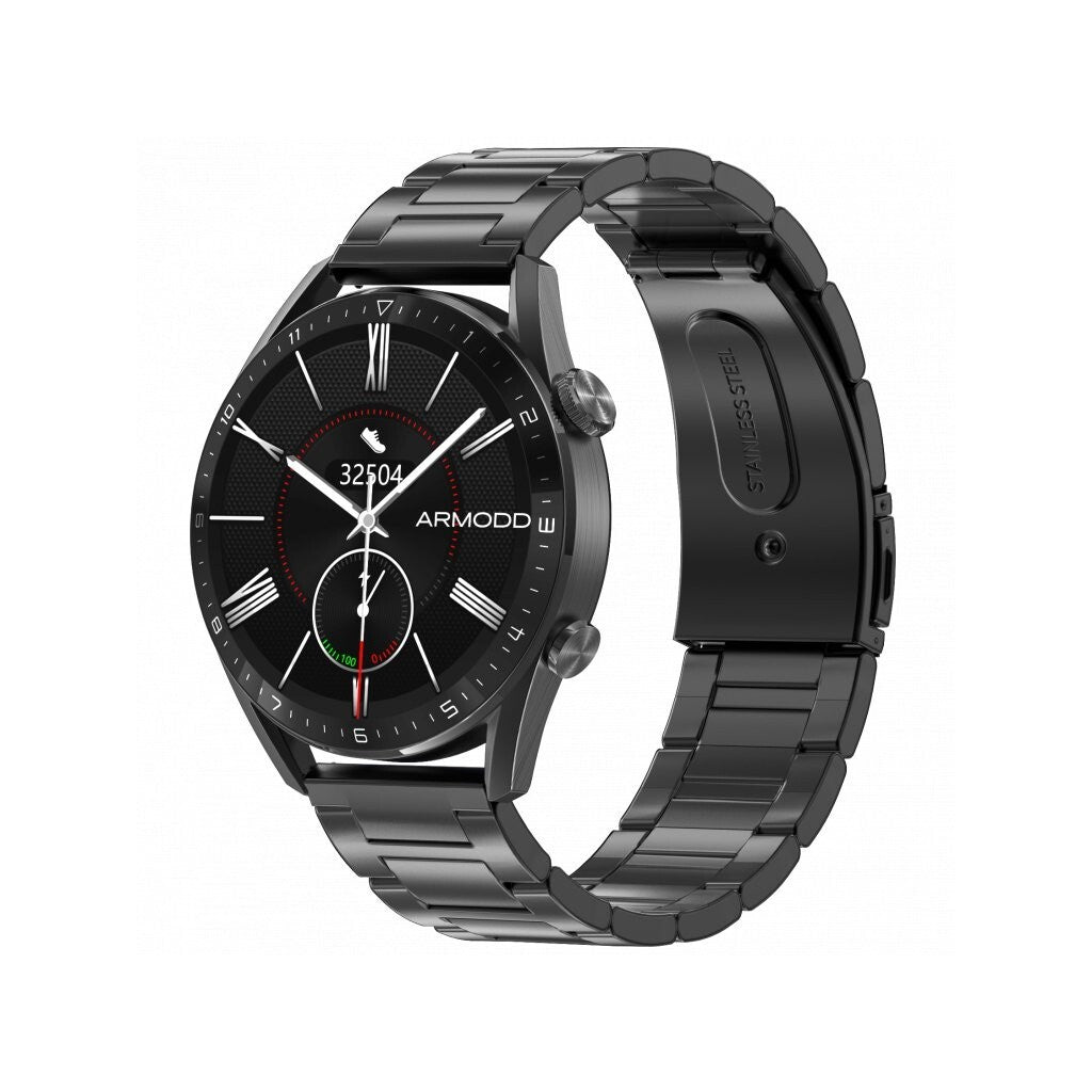 Smart hodinky Armodd Silentwatch 5 Pro, kovový remienok, čierna