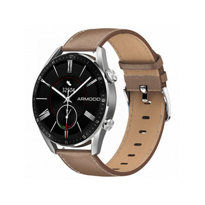 Smart hodinky Armodd Silentwatch 5 Pro, kožený rem., strieborná