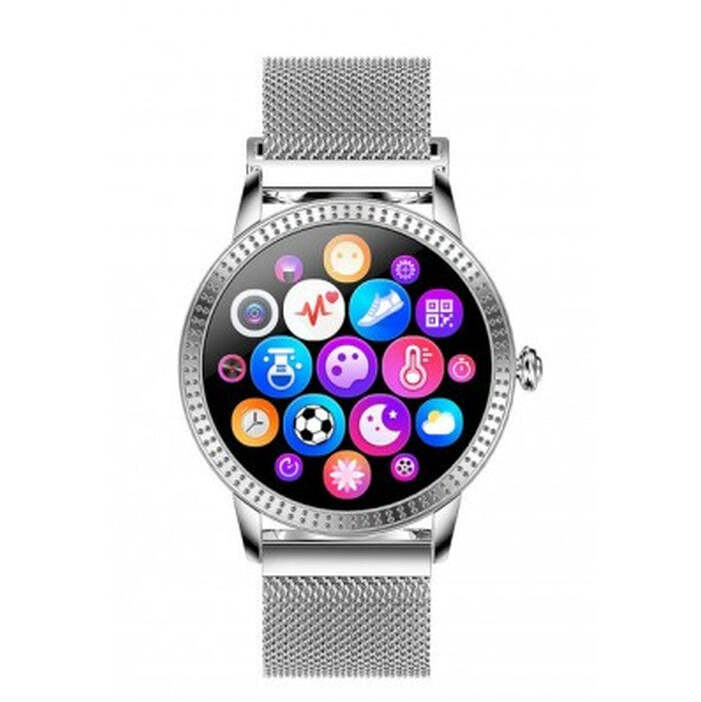 Smart hodinky Deveroux CF18 Pro, milánsky remienok, strieborná