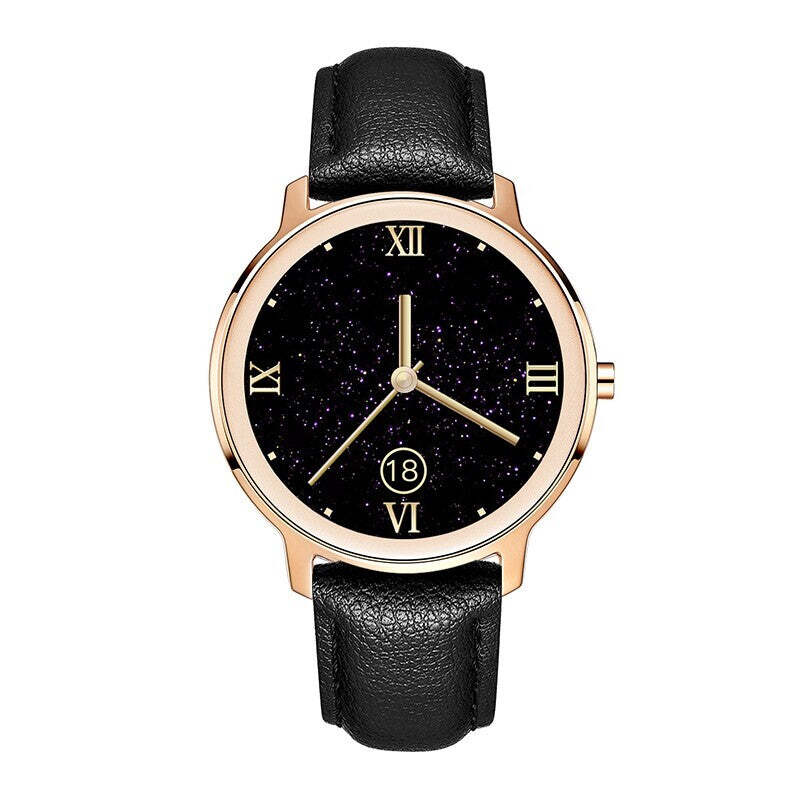 Smart hodinky Deveroux R18, kožený remienok, čierna ROZBALENÉ