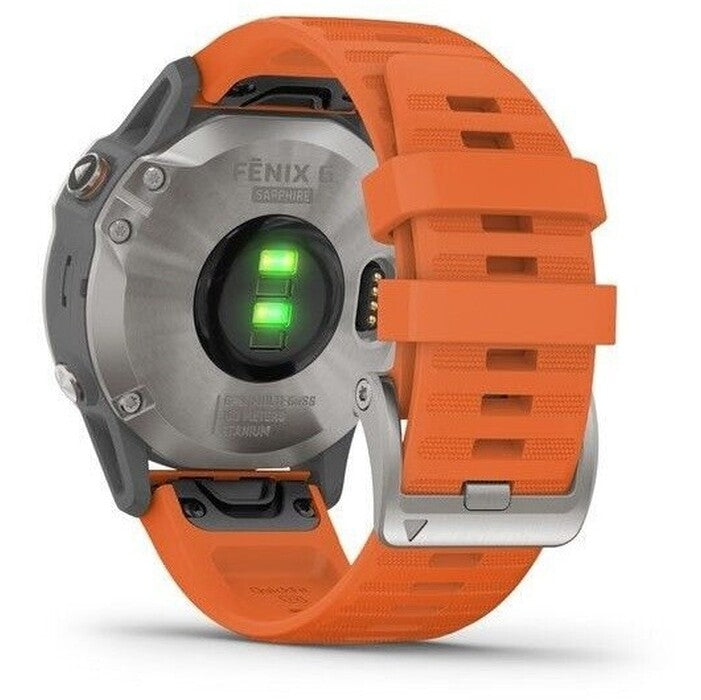 Smart hodinky Garmin Fenix 6 Pro Sapphire, oranžová/titán