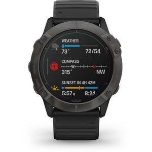 Smart hodinky Garmin Fenix 6X Pro Solar, čierna/titán