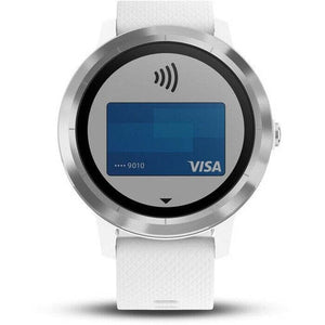 Smart hodinky Garmin VivoActive 3 Optic Silver, biely remienok