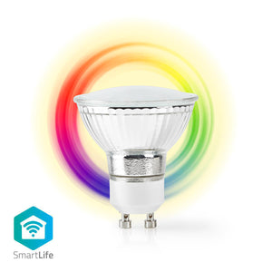 SMART LED žiarovka Nedis WIFILC10CRGU10, GU10, farebná/biela