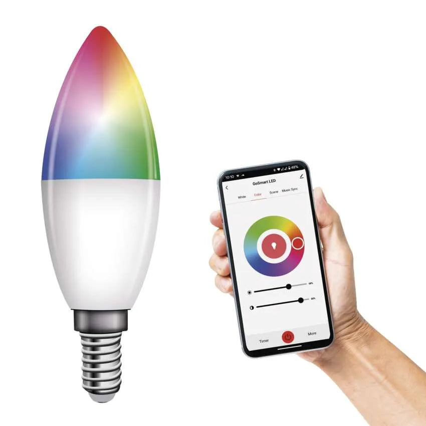 SMART žiarovka GoSmart E14, RGB, stmievateľná, 470lm
