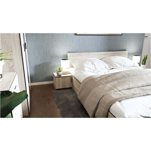 Spálňový komplet Vernal-rám postele, skriňa, komoda, 2 nočné stolíky - II. akosť