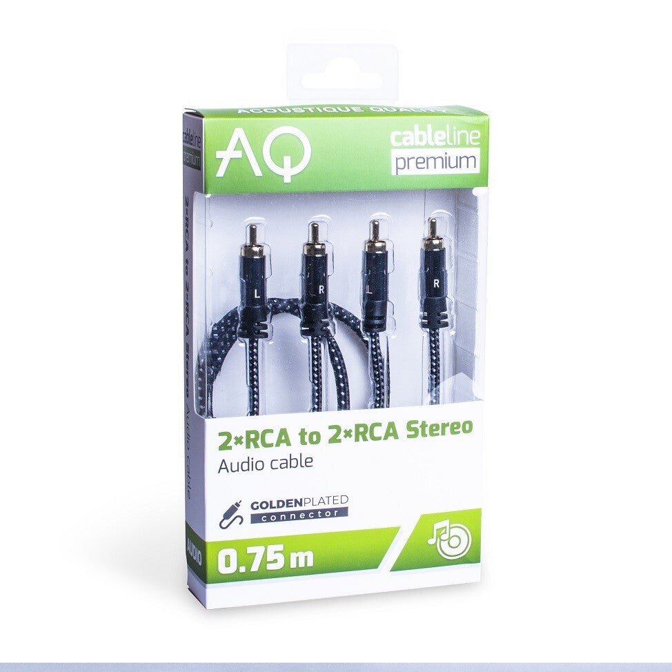 Stereo audio kábel AQ 6OKRR015, 2xRCA / 2xRCA, 1,5m
