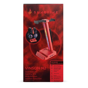 SUREFIRE Vinson N2 RGB herný držiak na slúchadlá s USB, červený
