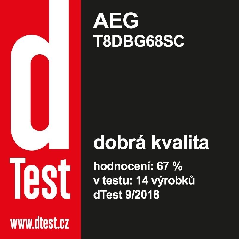 Sušička bielizne AEG AbsoluteCare T8DBG68SC, A+++, 8 kg