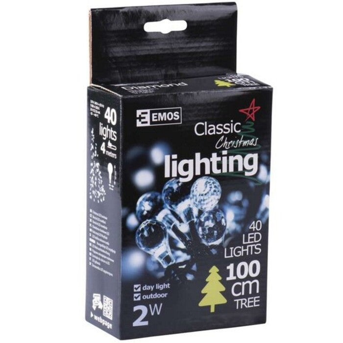 Svetelná reťaz Emos LED-40 CW, 40x LED, 4 m, studená biela
