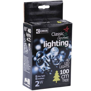 Svetelná reťaz Emos LED-40 CW, 40x LED, 4 m, studená biela