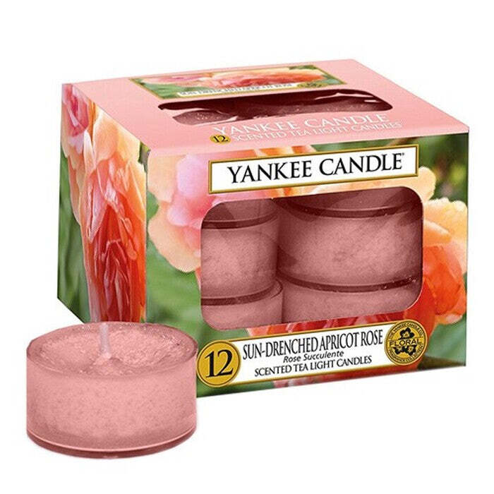Sviečka Yankee candle Vyšisovaná marhuľhová růže, 12ks