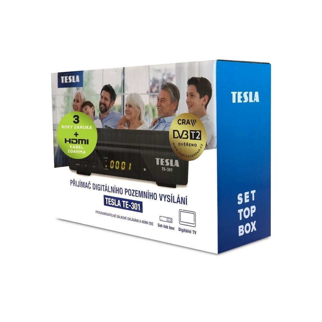 TESLA TE-301 DVB-T2 prijímač H.265 (HEVC)