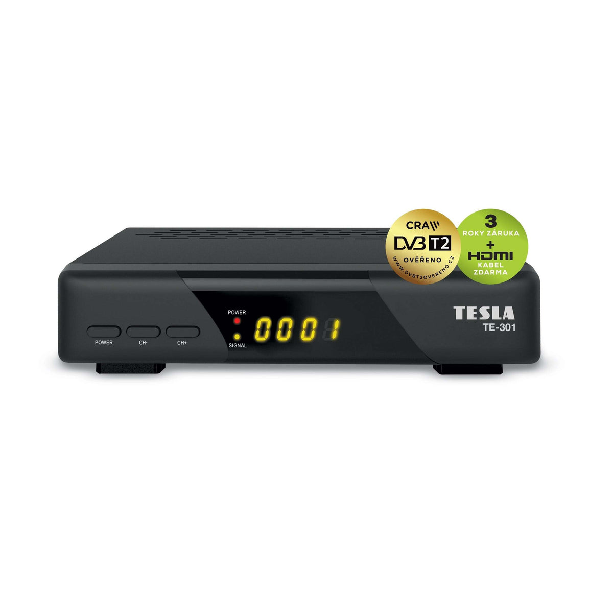 TESLA TE-301 DVB-T2 prijímač H.265 (HEVC)