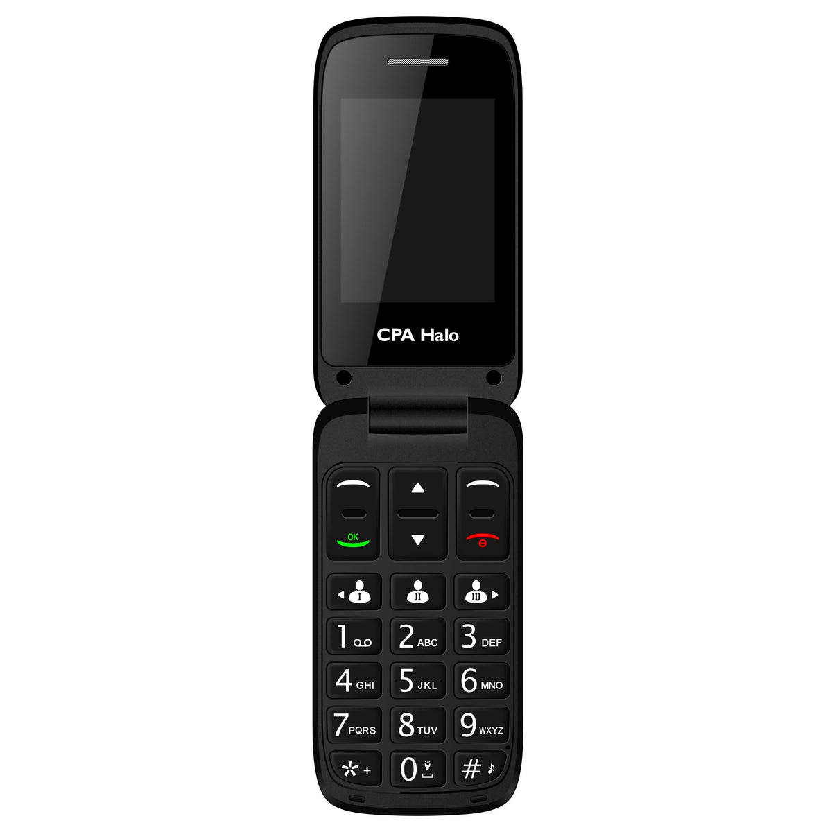 Tlačidlový telefón CPA Halo 15, véčko, červená