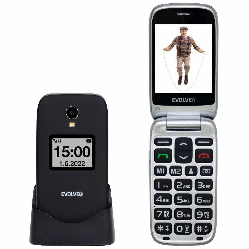 Tlačidlový telefón Evolveo EasyPhone FS, čierna