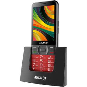 Tlačidlový telefón pre seniorov Aligator A900, červená POUŽITÉ, N