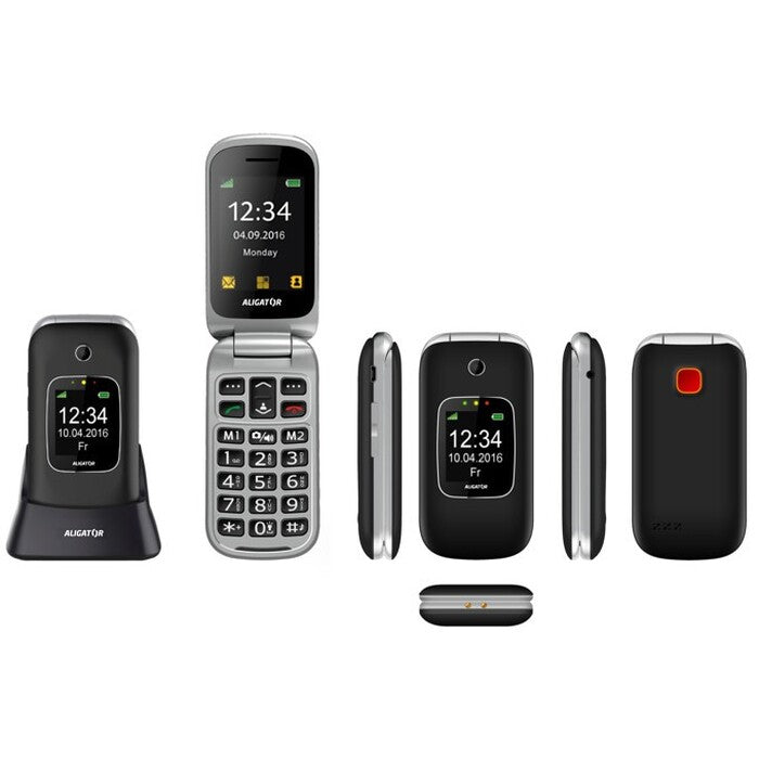 Tlačidlový telefón pre seniorov Aligator V650, čierna
