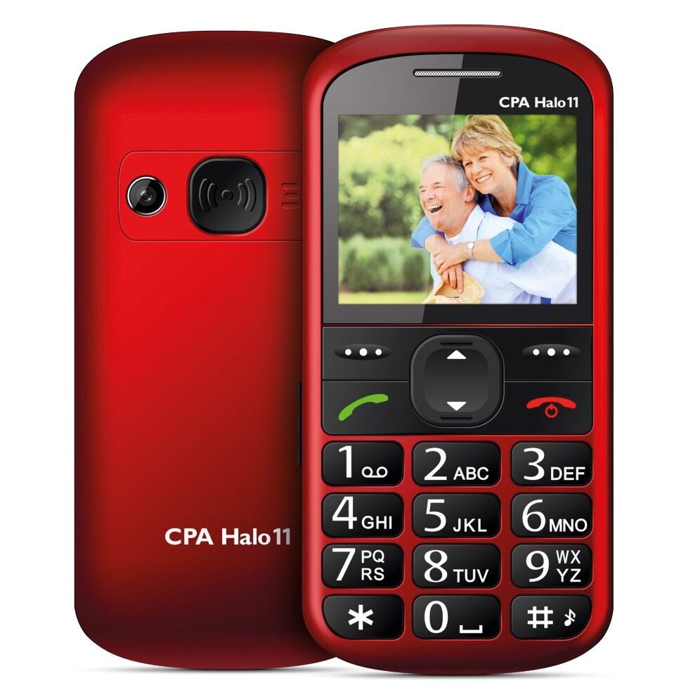 Tlačidlový telefón pre seniorov CPA Halo 11, červená