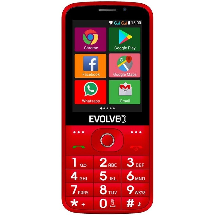Tlačidlový telefón pre seniorov Evolveo EasyPhone AD, červená POU