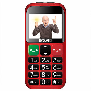 Tlačidlový telefón pre seniorov Evolveo EasyPhone EB, červená POU
