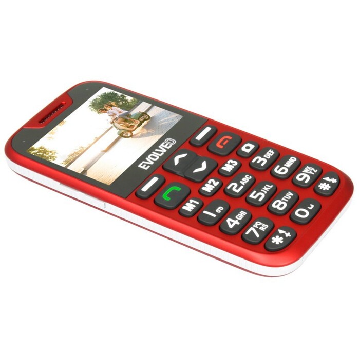 Tlačidlový telefón pre seniorov Evolveo EasyPhone XD, červená