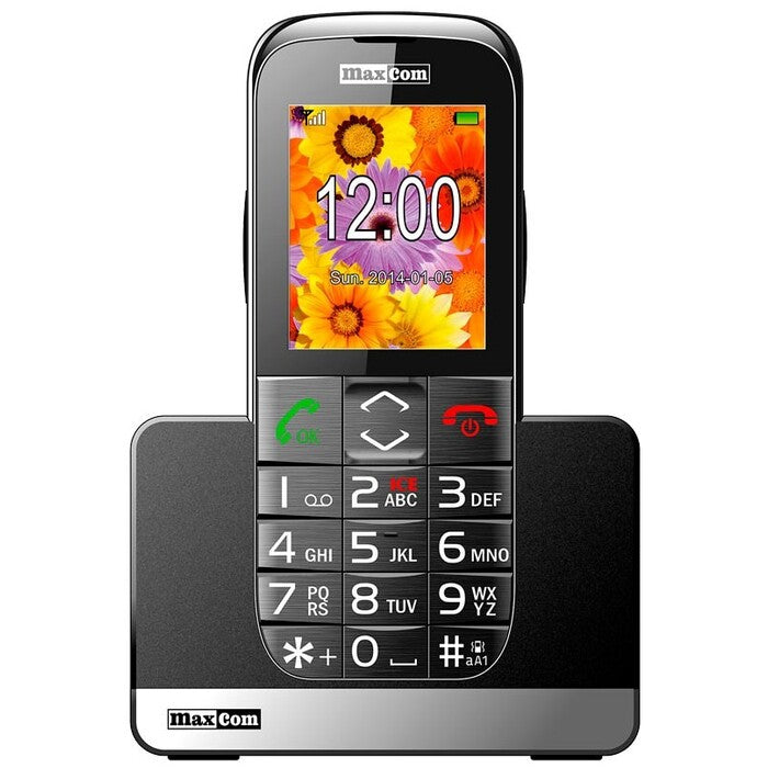 Tlačidlový telefón pre seniorov Maxcom MM720, čierna