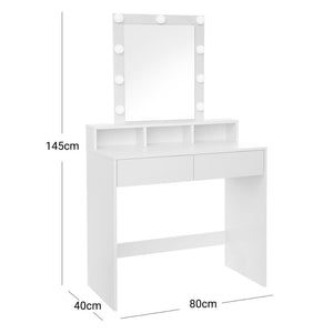 Toaletný stolík Galera (biela, 80x145x40 cm)
