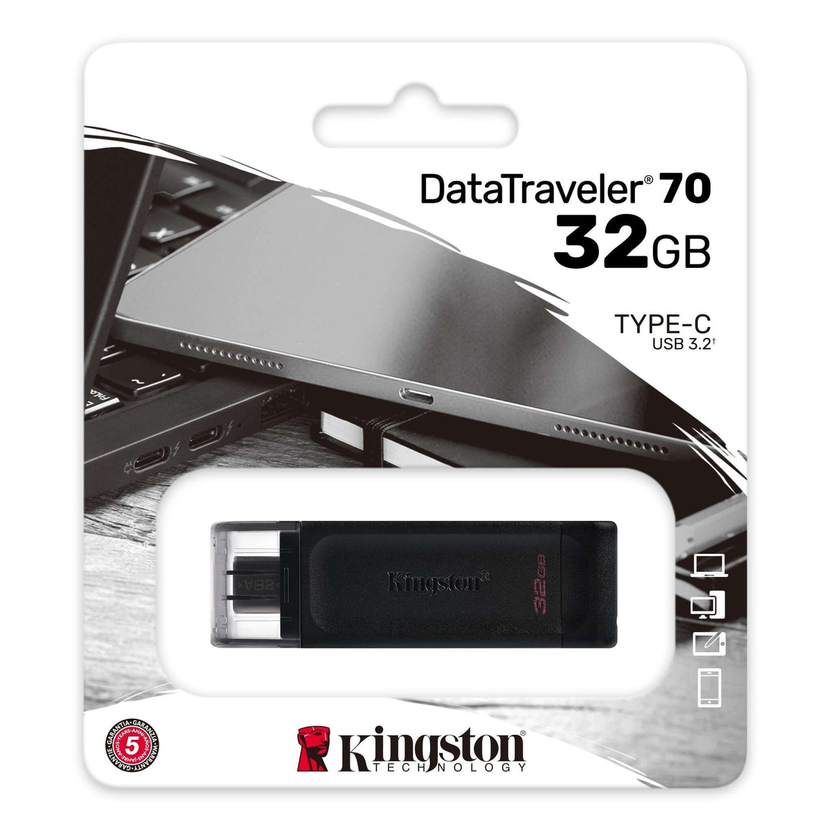 USB-C kľúč 32GB Kingston DT 70,  3.2 (DT70/32GB)
