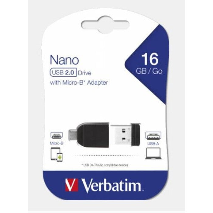 USB kľúč 16GB Verbatim Store&#39;n&#39;Stay Nano, 2.0 (49821)
