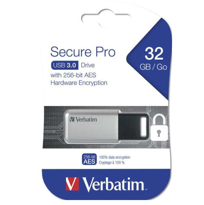 USB kľúč 32GB Verbatim Store&#39;n&#39;Go Secure Pro, 3.0 (98665) POŠKODENÝ OBAL