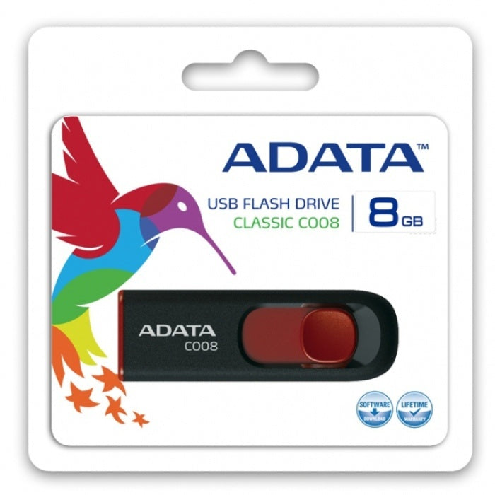 USB kľúč 8GB Adata C008, 2.0 (AC008-8G-RKD)