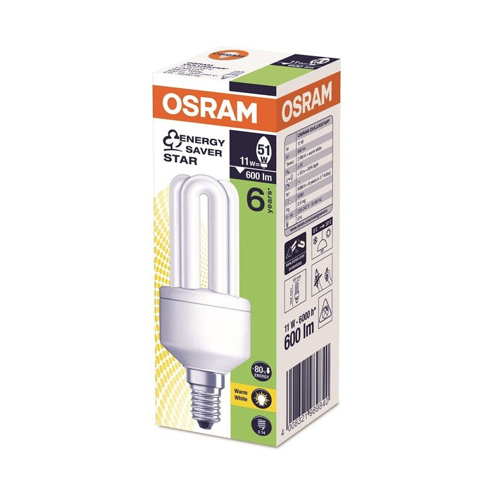 Úsporná žiarivka Osram DSTAR, E14, 11W, teplá biela