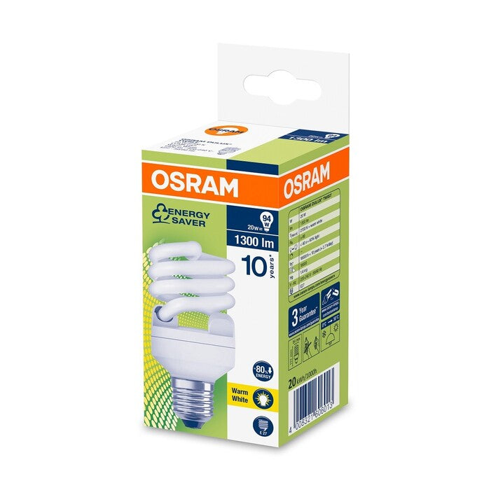 Úsporná žiarivka Osram MTW, E27, 20W, teplá biela