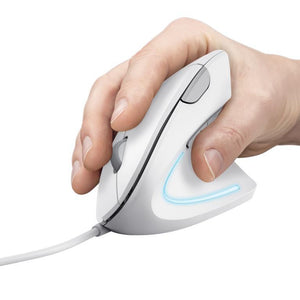 Vertikálna myš TRUST, Verto ergonomická myš, USB, biela