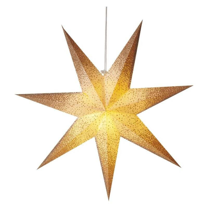 Vianočná hviezda Emos DCAZ07, papierová, zlatá, 60cm