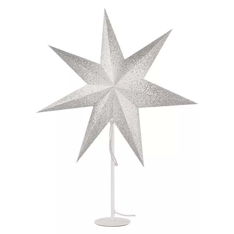 Vianočná hviezda papierová s bielym stojanom Emos DCAZ14, 45 cm