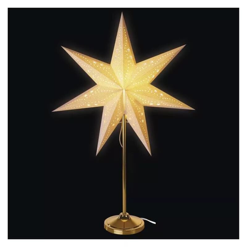 Vianočná hviezda papierová so zlatým stojanom Emos DCAZ15, 45 cm