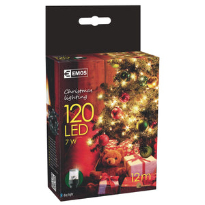 Vianočné osvetlenie Emos 120 LED 12M IP44 denné svetlo