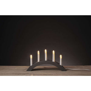 Vianočné osvetlenie Emos ZY2218, šedý drevený oblúk, 40x28 cm