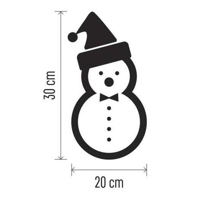 Vianočné snehuliak Emos DCWW07, teplá biela, drevo, 30cm