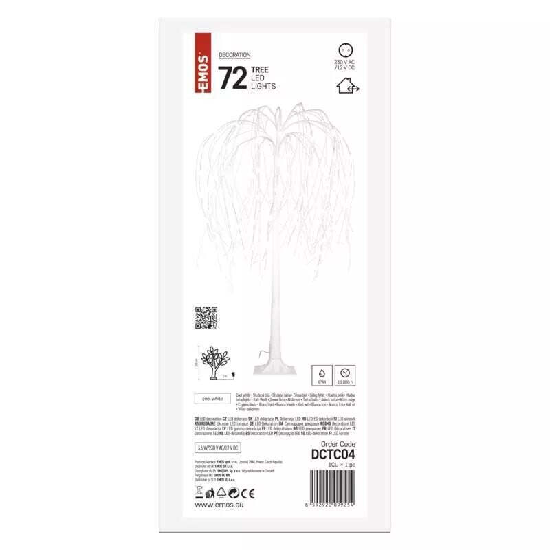 Vianočný svietiaci stromček Emos DCTC04, studená biela, 120 cm