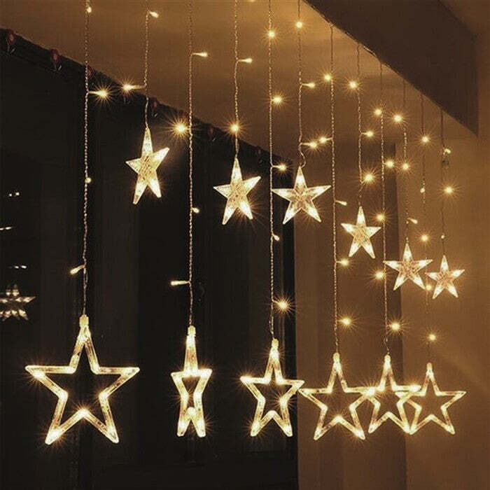 Vianočný záves Solight 1V227, LED, hviezdy, 1,8m