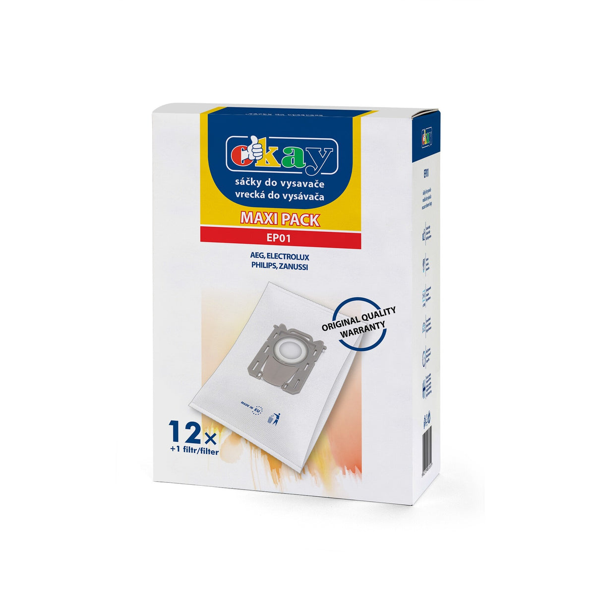 Vrecká do vysávača Electrolux EP01 S-bag, 12 + 1x filter