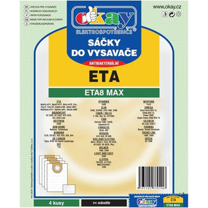Vrecká do vysávača Eta ETA 8 MAX, antibakteriálne, 8ks