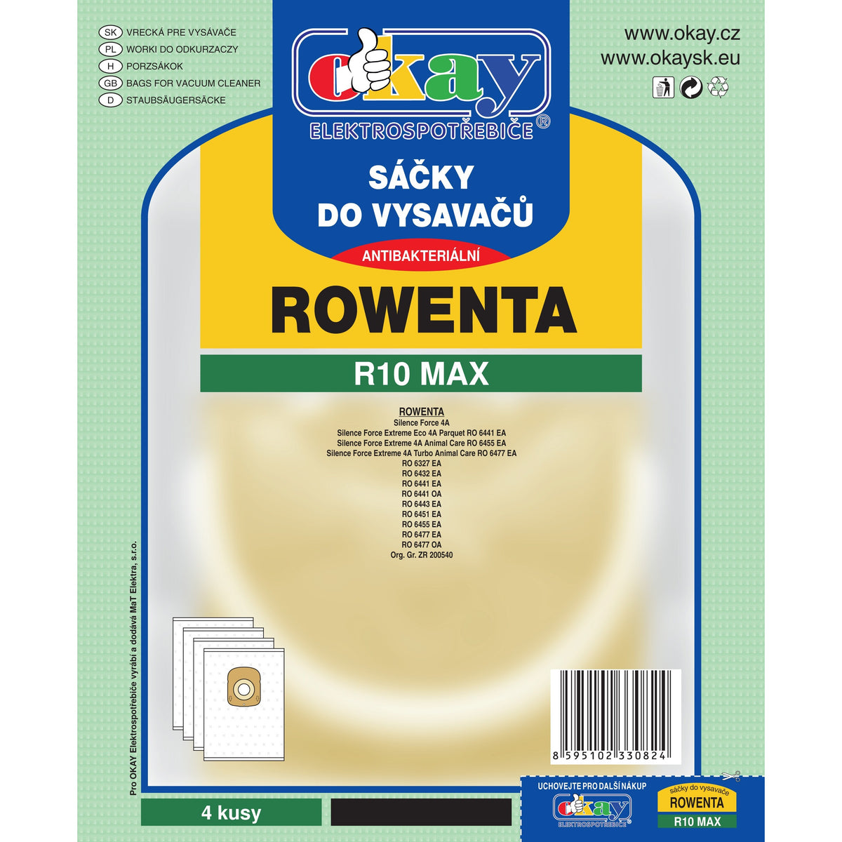 Vrecká do vysávača Rowenta R10 MAX, 8ks
